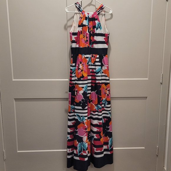 Eliza J Floral Halter Maxi Dress - Size 6 - Picture 1 of 11
